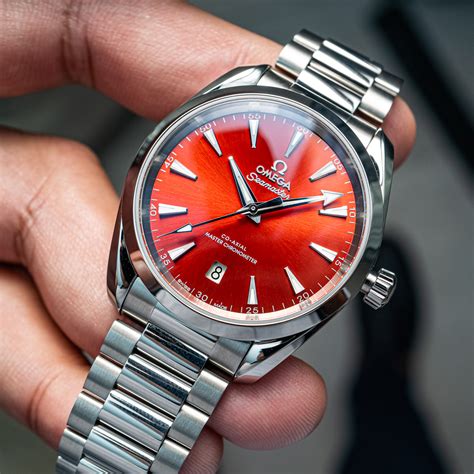 omega aqua terra red dial.